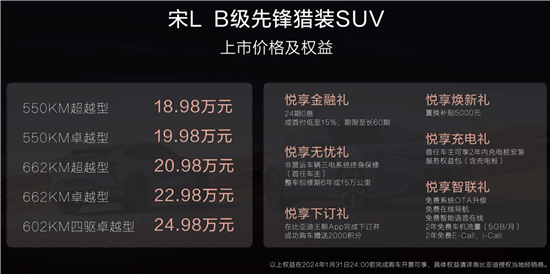 比亚迪宋L正式上市 售价18.98-24.98万元